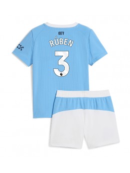 Manchester City Ruben Dias #3 Replika Hemmakläder Barn 2025-26 Kortärmad (+ byxor)
